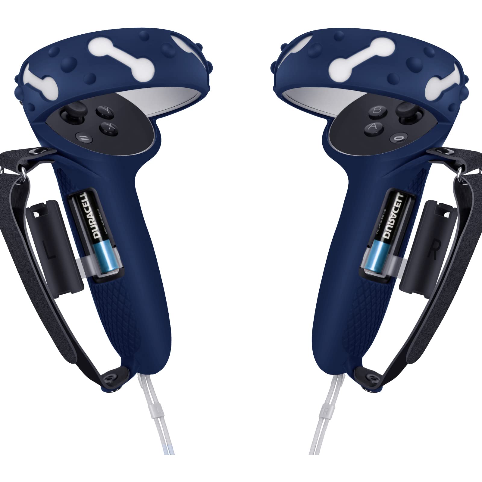 Controller Grips Cover For Meta/Oculus Quest 2,Anti Throw Strap With Battery Opening,Extended Controller Grips Covers Suitable F